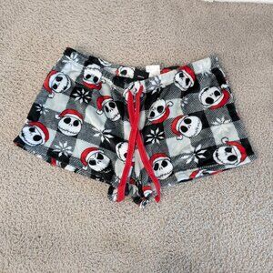Disney Nightmare Before Christmas Fleece Sleep Shorts Black White Size Large